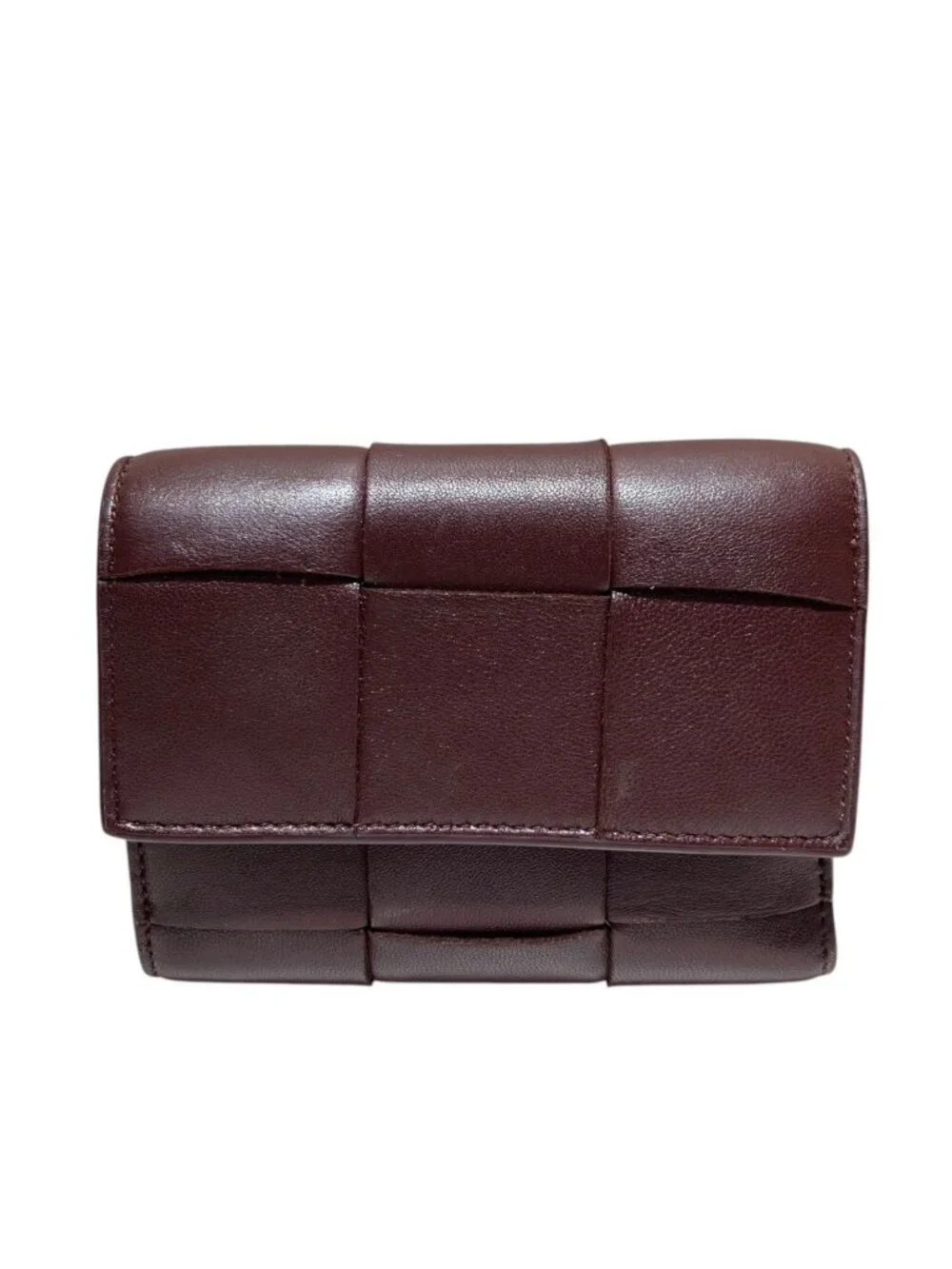 Bottega Veneta Cassette Maxi Intrecciato Trifold Wallet Leather